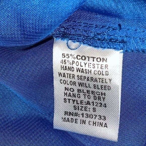 Umgee Blue Bell Sleeve Trapeze Dress Size Small - Picture 4 of 5